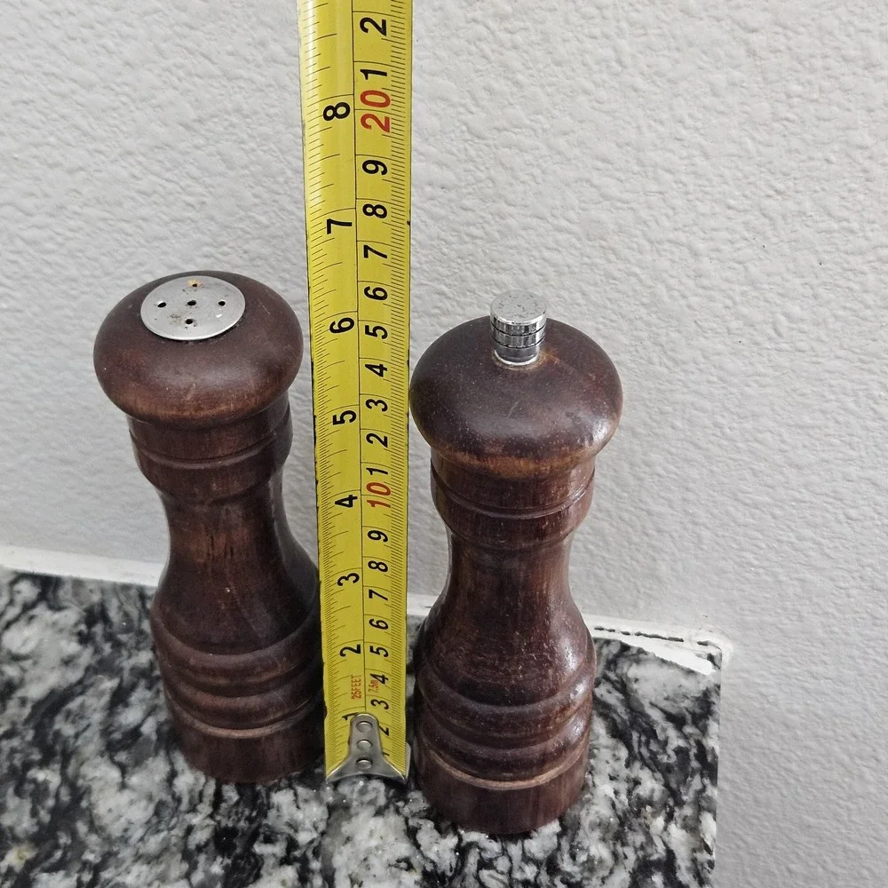 vintage wooden Spice‎ Tree salt and pepper grinder set